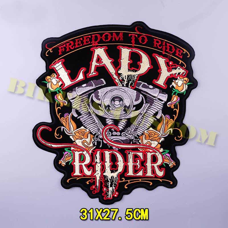 Bikers-Custom : Patchs, écussons lady rider freedom