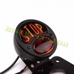 Bikers-Custom : Support de plaque latéral avec feux stop vintage