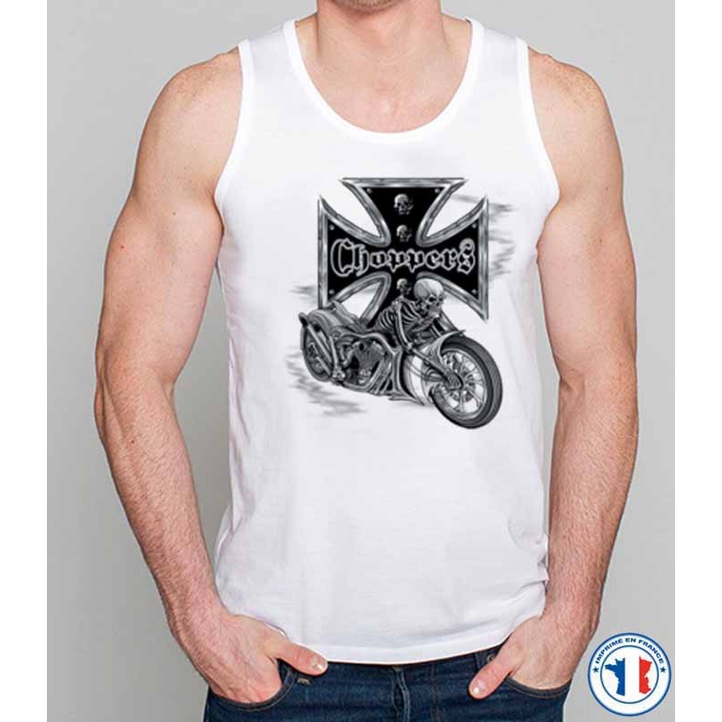 Bikers-Custom : Débardeur homme BIKE AND SKULL