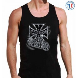 Bikers-Custom : Débardeur homme BIKE AND SKULL