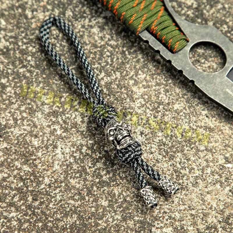 Bikers-Custom : Porte clés Skull gris/noir