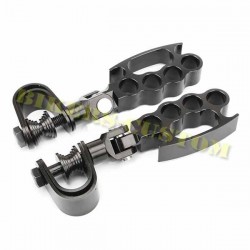 Bikers-Custom : cales pieds poing américain noir.