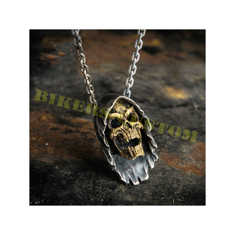 Bikers-Custom : collier avec pendentif spectre