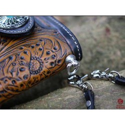 Bikers-Custom : Portefeuille cuir blue