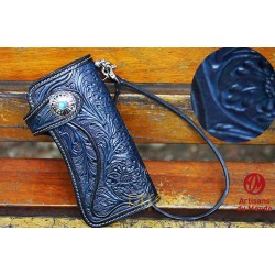 Portefeuille cuir blue
