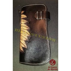 Bikers-Custom : Portefeuille cuir noir indian