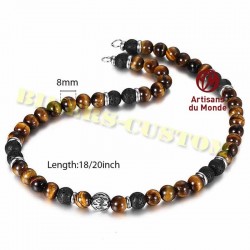 Bikers-Custom : Chaîne portefeuille nbest, perles en pierres