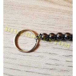 Bikers-Custom : Chaîne portefeuille, perles noir et chrome