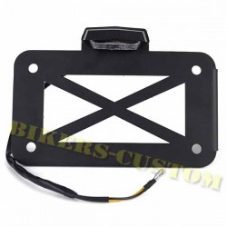 Support de plaque latéral noir avec éclairage de plaque