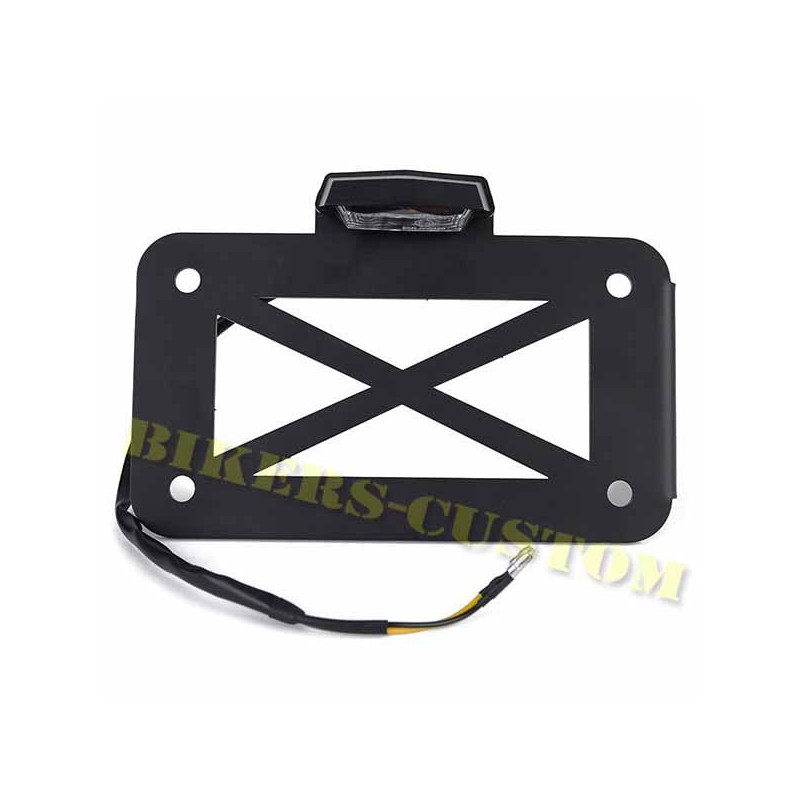 Bikers-Custom : Support de plaque latéral noir avec éclairage de plaque