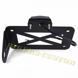 Bikers-Custom : Support de plaque latéral noir avec éclairage de plaque