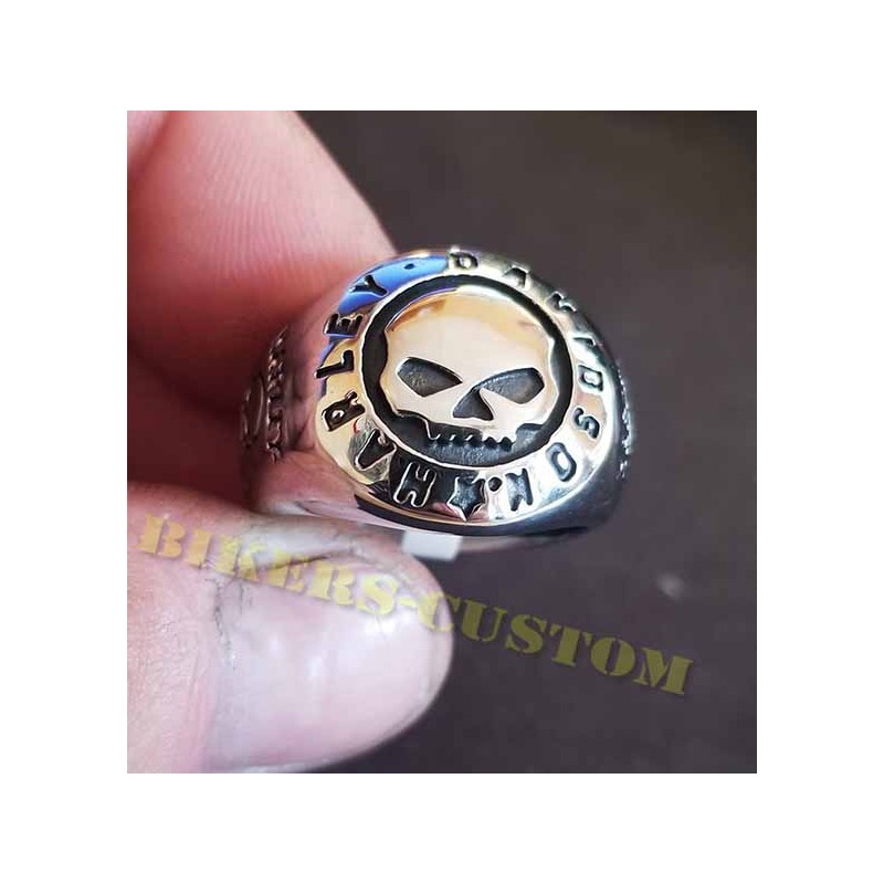 Bikers-Custom : Bague bikers skull