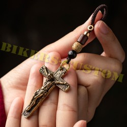 Porte cles vintage croix de Jesus