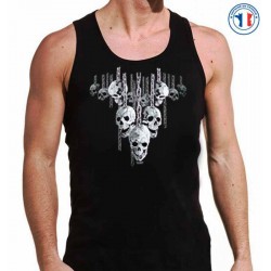 Bikers-Custom : Débardeur homme SKULL IN CHAIN