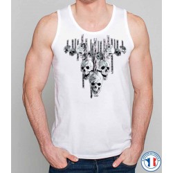 Bikers-Custom : Débardeur homme SKULL IN CHAIN
