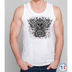 Bikers-Custom : Débardeur homme DEVIL CROSS