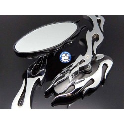 Bikers-Custom : Rétroviseur moto  universel flammes