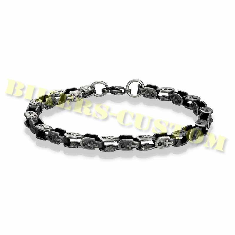 Bikers-Custom : Bracelets chaine moto vintage cross