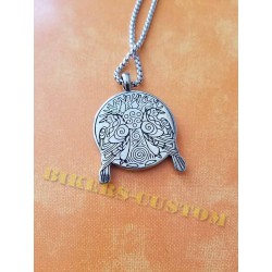 Bikers-Custom : Collier Viking Odin Double Ravens