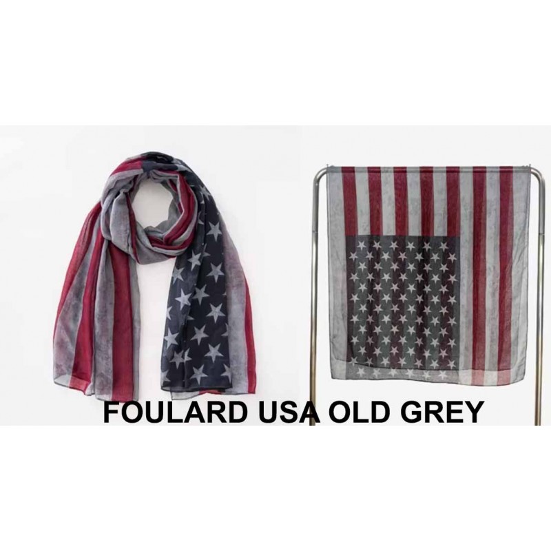 Bikers-Custom : Foulard old usa flag grey