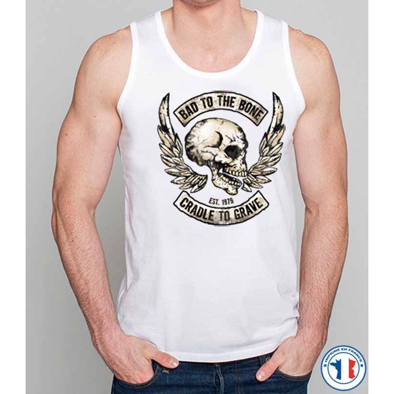 Bikers-Custom : Débardeur homme BAD TO THE BONE