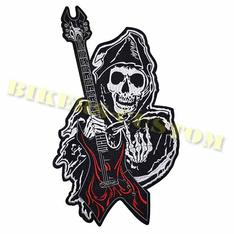 Bikers-Custom : patchs, écussons Music skull