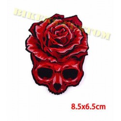 Bikers-Custom : Patchs, écusson Red skull roses