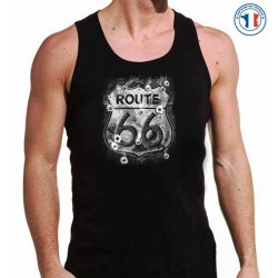 Bikers-Custom : Débardeur homme OLD ROAD 66