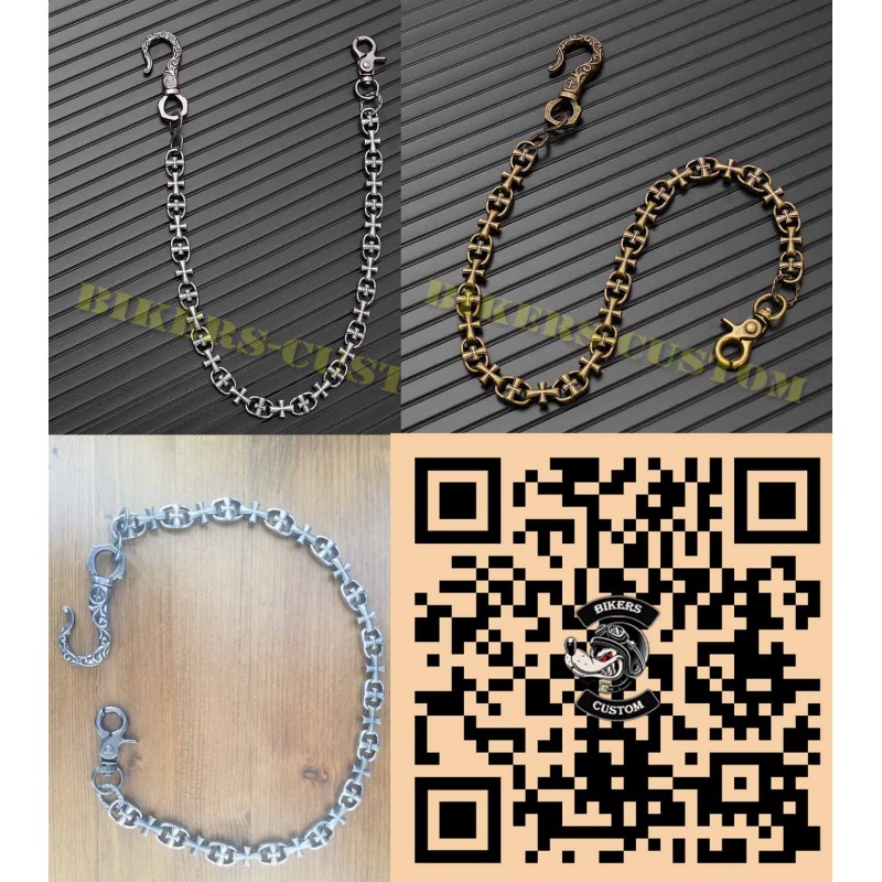 Bikers-Custom : Chaîne portefeuille croix