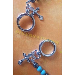 Bikers-Custom : Chaîne portefeuille perles