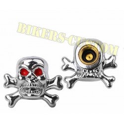 Bouchons de valves tête de mort pirate