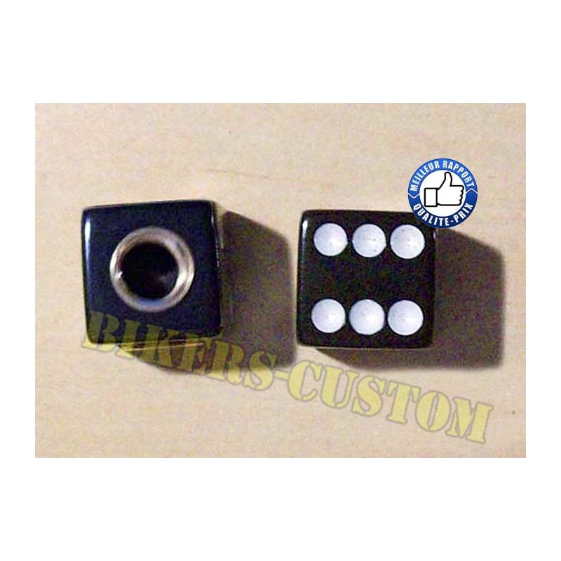 Bikers-Custom : Bouchons de valves dés noir