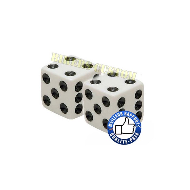 Bikers-Custom : Bouchons de valves dés blanc