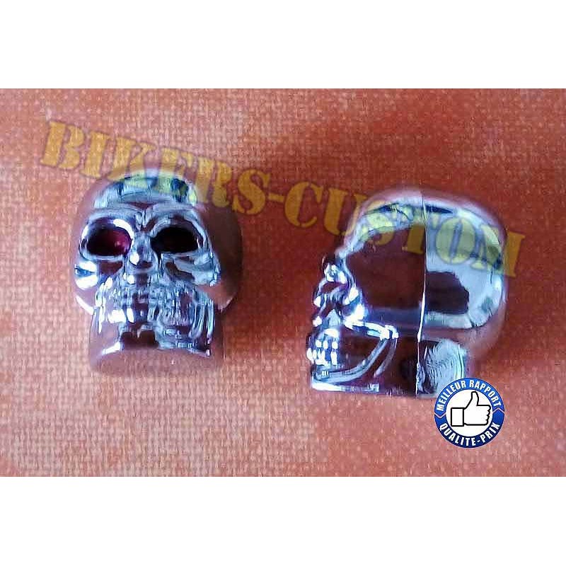 Bikers-Custom : Bouchons de valves skull red eyes