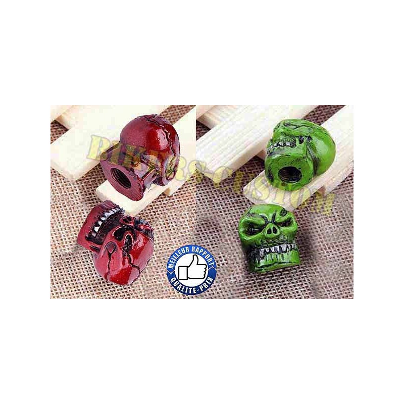 Bikers-Custom : Bouchons de valves crazy skull