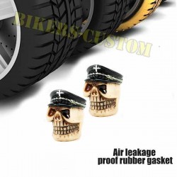 Bikers-Custom : Bouchons de valves hat skull