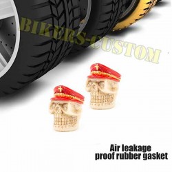 Bikers-Custom : Bouchons de valves hat skull