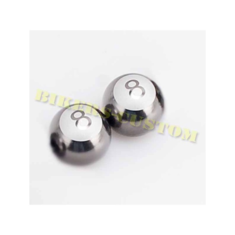 Bikers-Custom : Bouchons de valves boule 8 silver