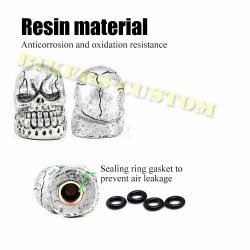 Bouchons de valves crazy skull silver