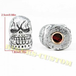Bikers-Custom : Bouchons de valves crazy skull silver