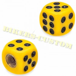 Bikers-Custom : Bouchons de valves dés jaune