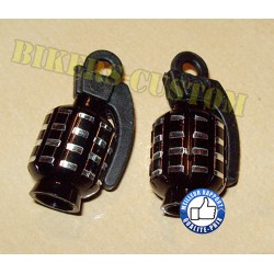 Bikers-Custom : Bouchons de valves grenade noir