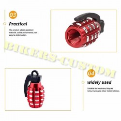 Bikers-Custom : Bouchons de valves grenade Rouge