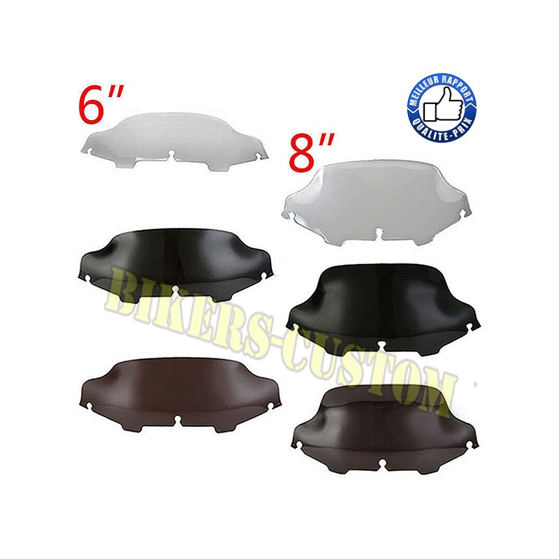 Bikers-Custom : Pare brise, saute vent electra, street glide en 6 inch et 8 inch