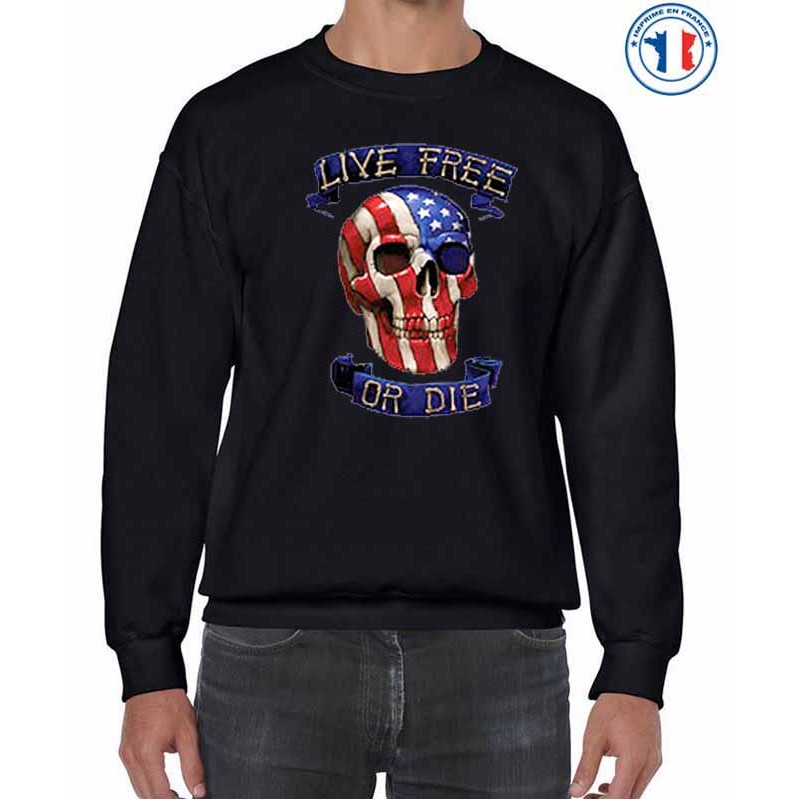 Bikers-Custom : Sweat biker LIVE FREE OR DIE