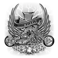 Bikers-Custom : Sweat biker RIDE TO LIVE