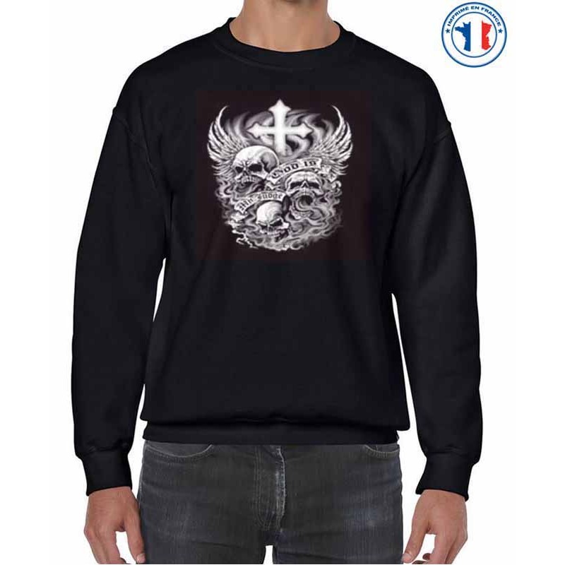 Bikers-Custom : Sweat biker DEAD CROSS
