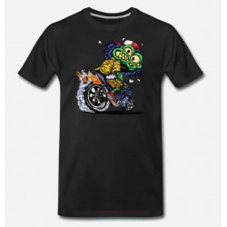 Bikers-Custom : T shirt biker green monster cycle