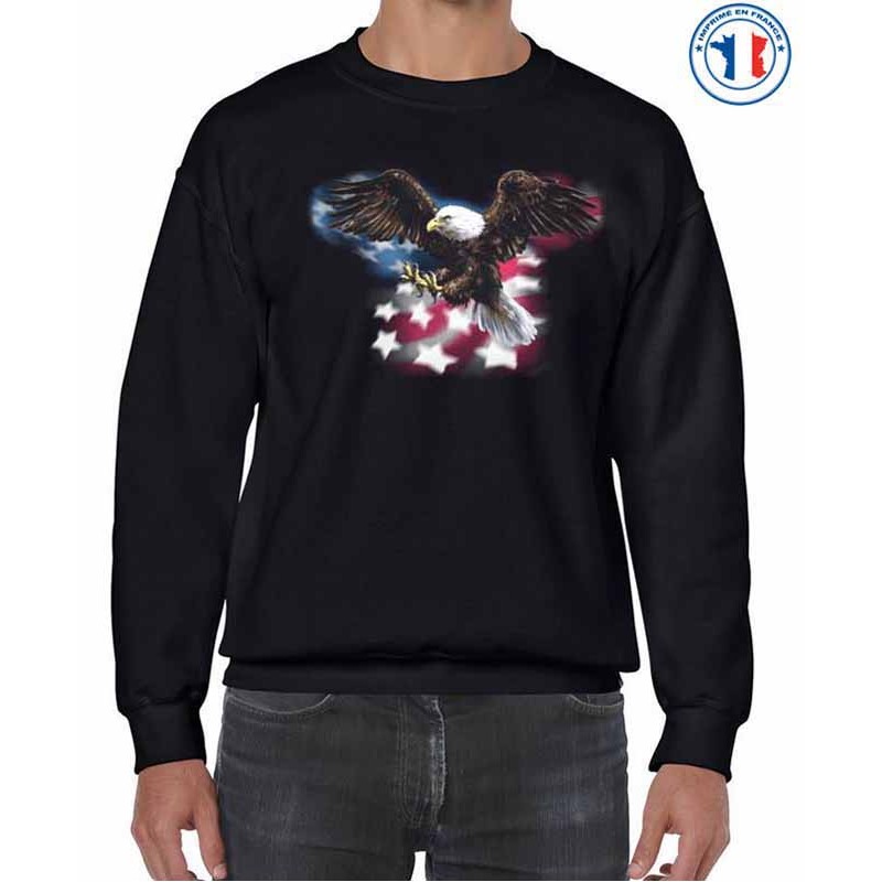 Bikers-Custom : Sweat biker FLAG EAGLE
