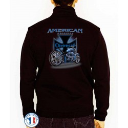 Bikers-Custom : Sweat zippé AMERICAN ORIGINAL